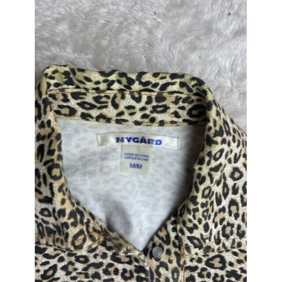 Nygard Size M Womens Denim Jean Vest Animal Print - Picture 2 of 3